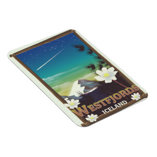 Westfjords Iceland travel poster Magnet