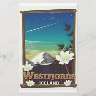 Westfjords Iceland travel poster Stationery