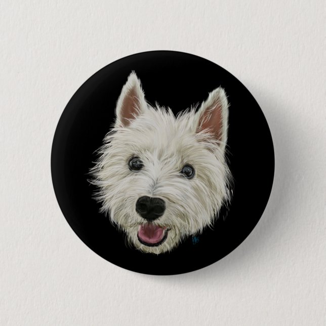 Westie 6 Cm Round Badge (Front)