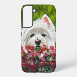 Westie and Pink Flowers Samsung Galaxy Case