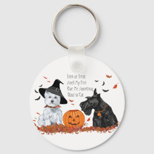Westie and Scottie Halloween Key Ring