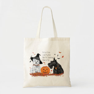 Westie and Scottie Halloween Tote Bag