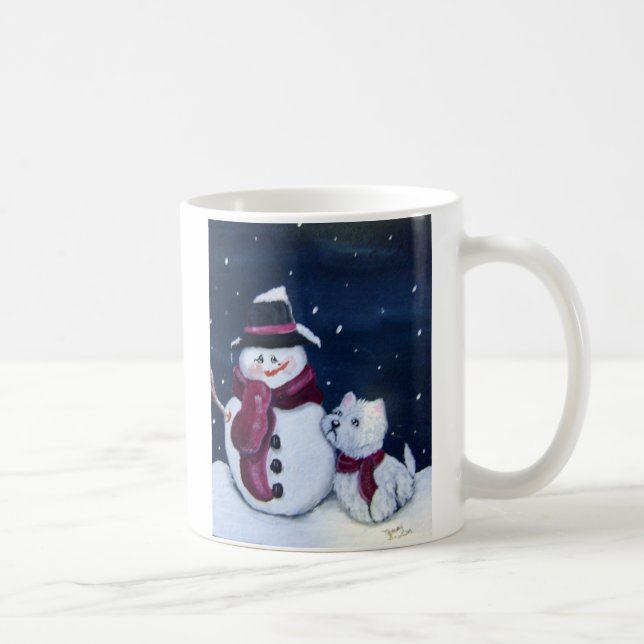 Westie and Snowman Mug (Right)