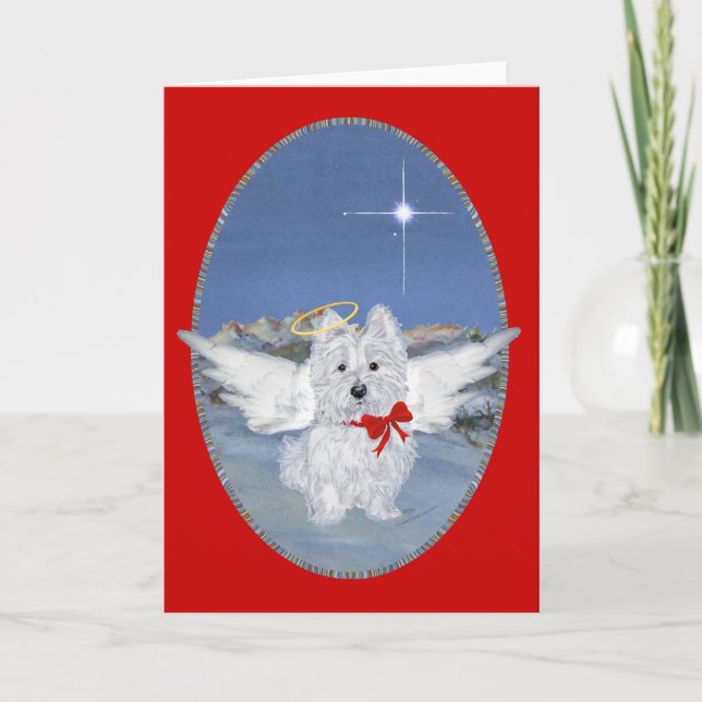 Westie Angel Greeting Card (Front)