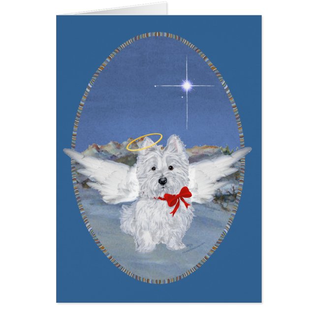 Westie Angel Greeting Card (Front)