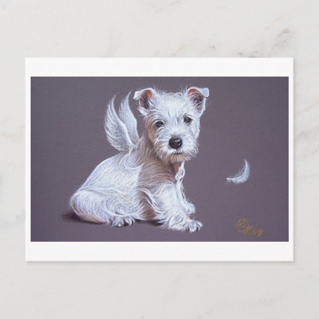 Westie Angel Postcard (Front)