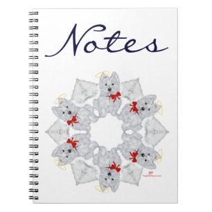 Westie Angel Snowflake Notebook