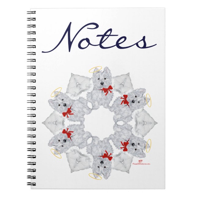 Westie Angel Snowflake Notebook (Front)