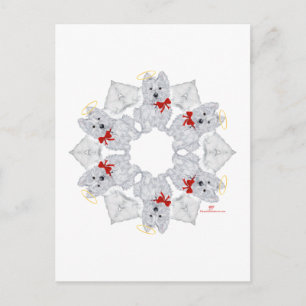 Westie Angel Snowflake Postcard