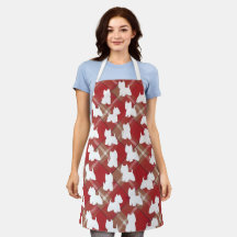 Westie Apron Red Plaid