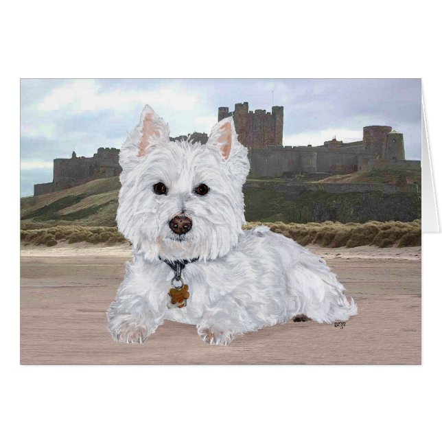Westie at Bamburgh Castle (Front Horizontal)