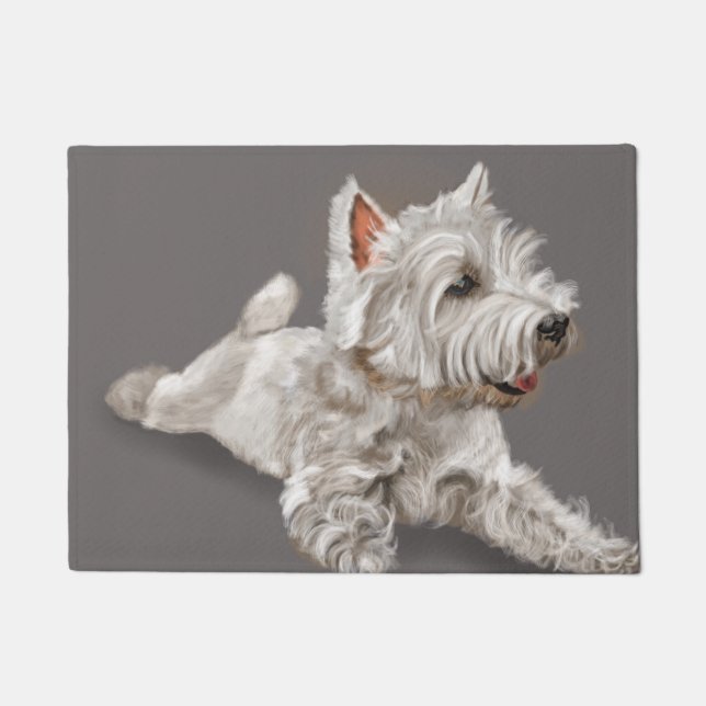 westie at Rest Doormat (Front)