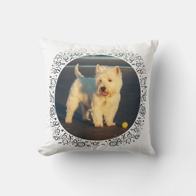 Westie at the Ocean PILLOW (Front)