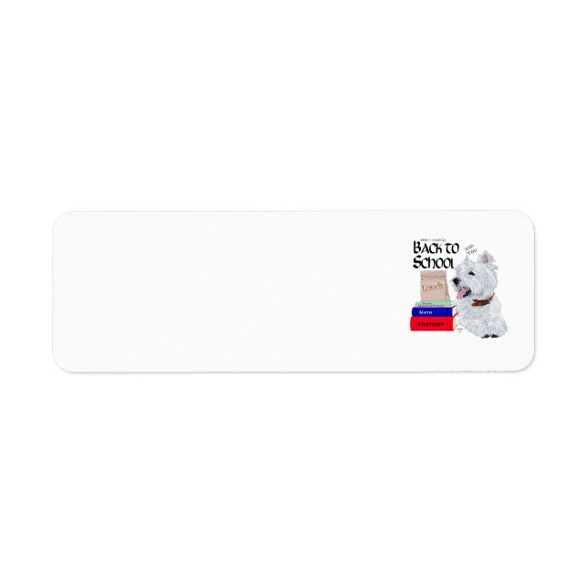 Westie Back to School Address Label (Front)
