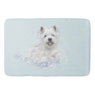 Westie Bath Time Bath Mat