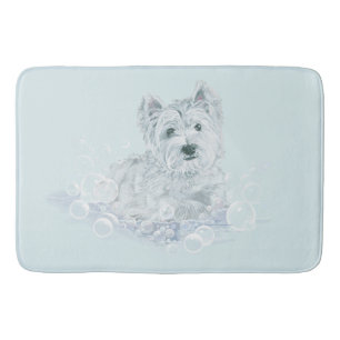 Westie Bath Time Bath Mat