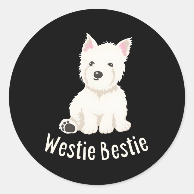 Westie Bestie West Highland White Terrier Classic Round Sticker (Front)