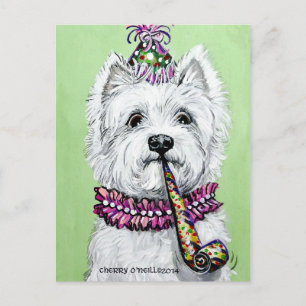 Westie Birthday Party Postcard