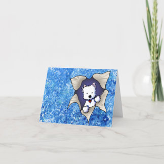 Westie Blast On Blue Thank You Card