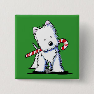 Westie Candy Cane Cutie Pin Button