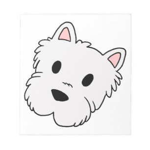 westie cartoon head notepad
