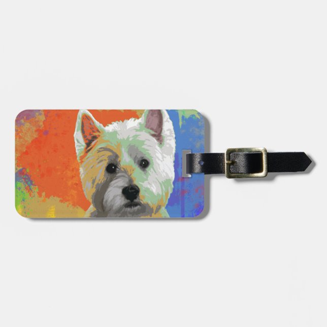 WESTIE CELEBRATION LUGGAGE TAG (Front Horizontal)