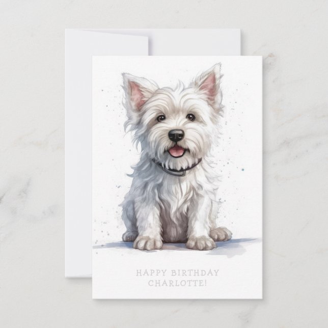 Westie Cheeky Cute Birthday Card Personalise (Front)