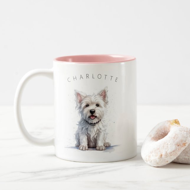 Westie Cheeky Cute Personalised Gift Mug (With Donut)