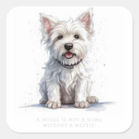 Westie Cheeky Cute Personalised Label Sticker