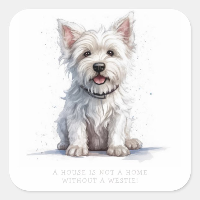 Westie Cheeky Cute Personalised Label Sticker (Front)