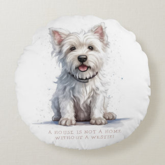 Westie Cheeky Cute Personalised Round Cushion