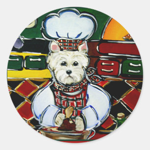 Westie Chef Classic Round Sticker