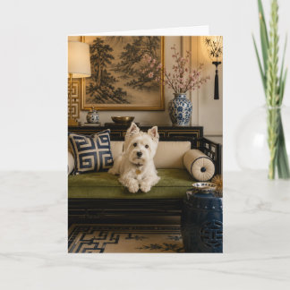 Westie Chinoiserie Greeting Card