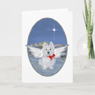 Westie Christmas Angel Holiday Card