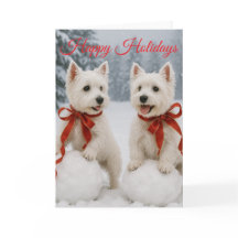 Westie Christmas Card - Holiday Card