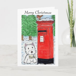 Westie Christmas Card Watecolour art design