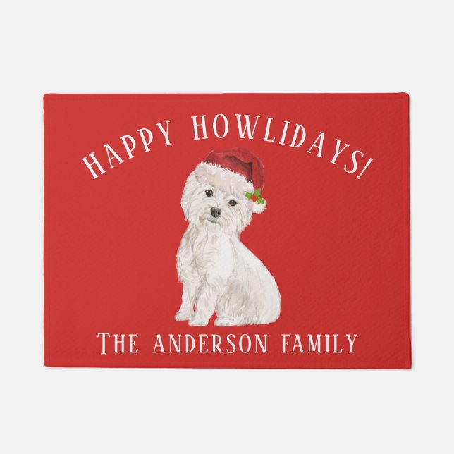 Westie Christmas Doormat (Front)
