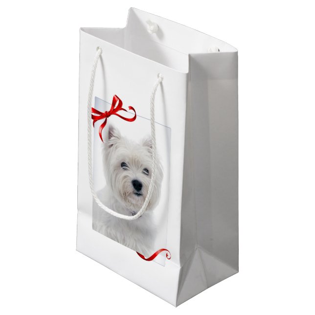 Westie Christmas Gift Bag (Front Angled)
