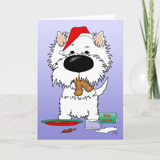 Westie Christmas - Ho Ho Ho??? Holiday Card (Front)