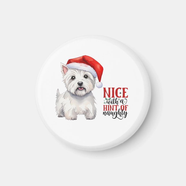 Westie Christmas Magnet (Front)