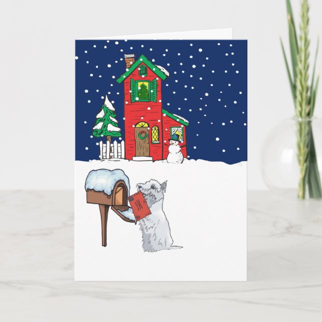 Westie Christmas Mail Holiday Card (Front)
