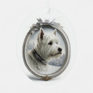 Westie Christmas  Metal Tree Decoration