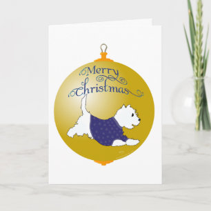 Westie Christmas Ornament Holiday Card