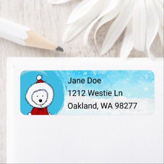 Westie Christmas Return Address Label