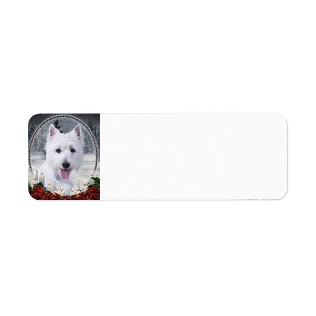 Westie Christmas Return Address Labels (Front)