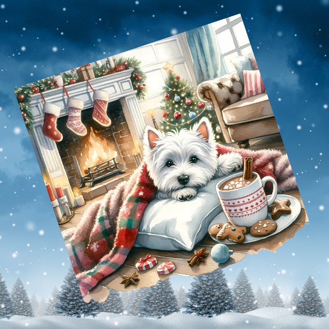 Westie Christmas Scene Holiday Card (Creator Uploaded)