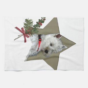 WESTIE CHRISTMAS TEA TOWEL