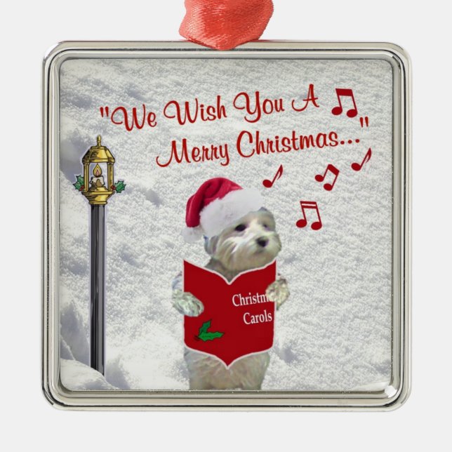 Westie Christmas Wishes Ornament (Front)