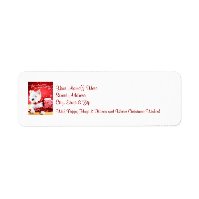 Westie Christmas Wishes Return Address Labels (Front)