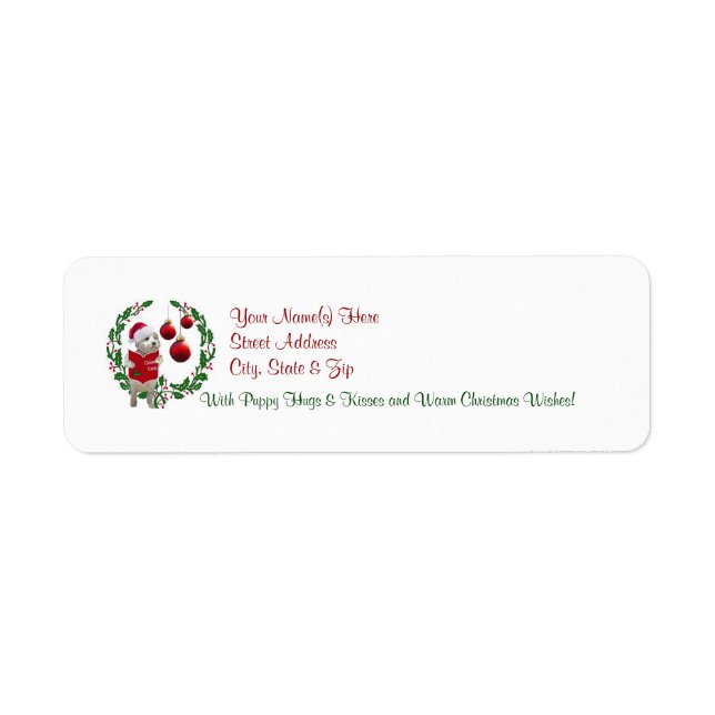 Westie Christmas Wishes Return Address Labels (Front)